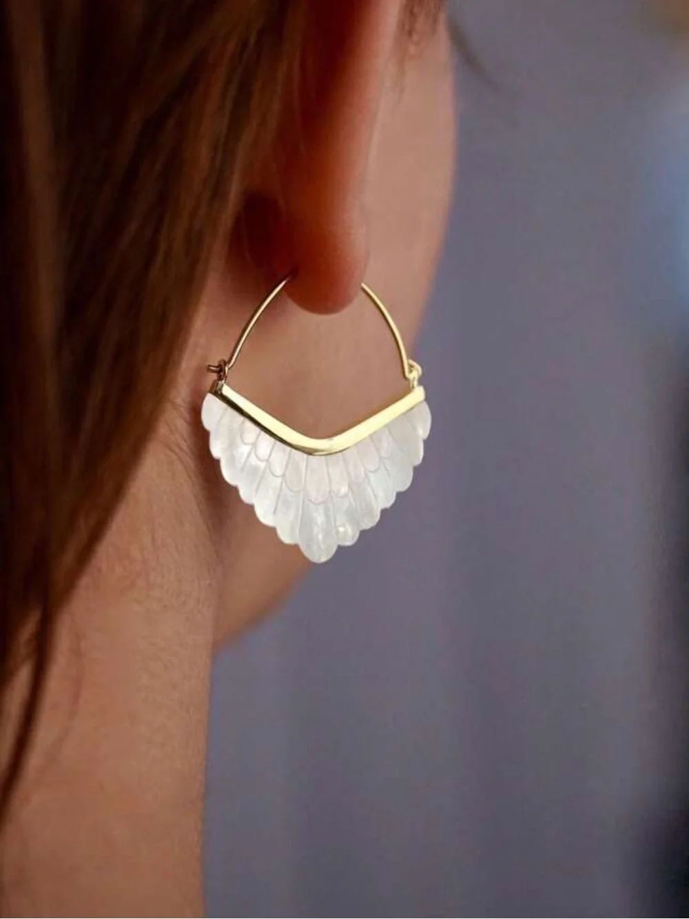 Boho hoop earrings #2802